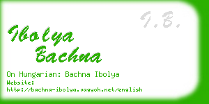 ibolya bachna business card